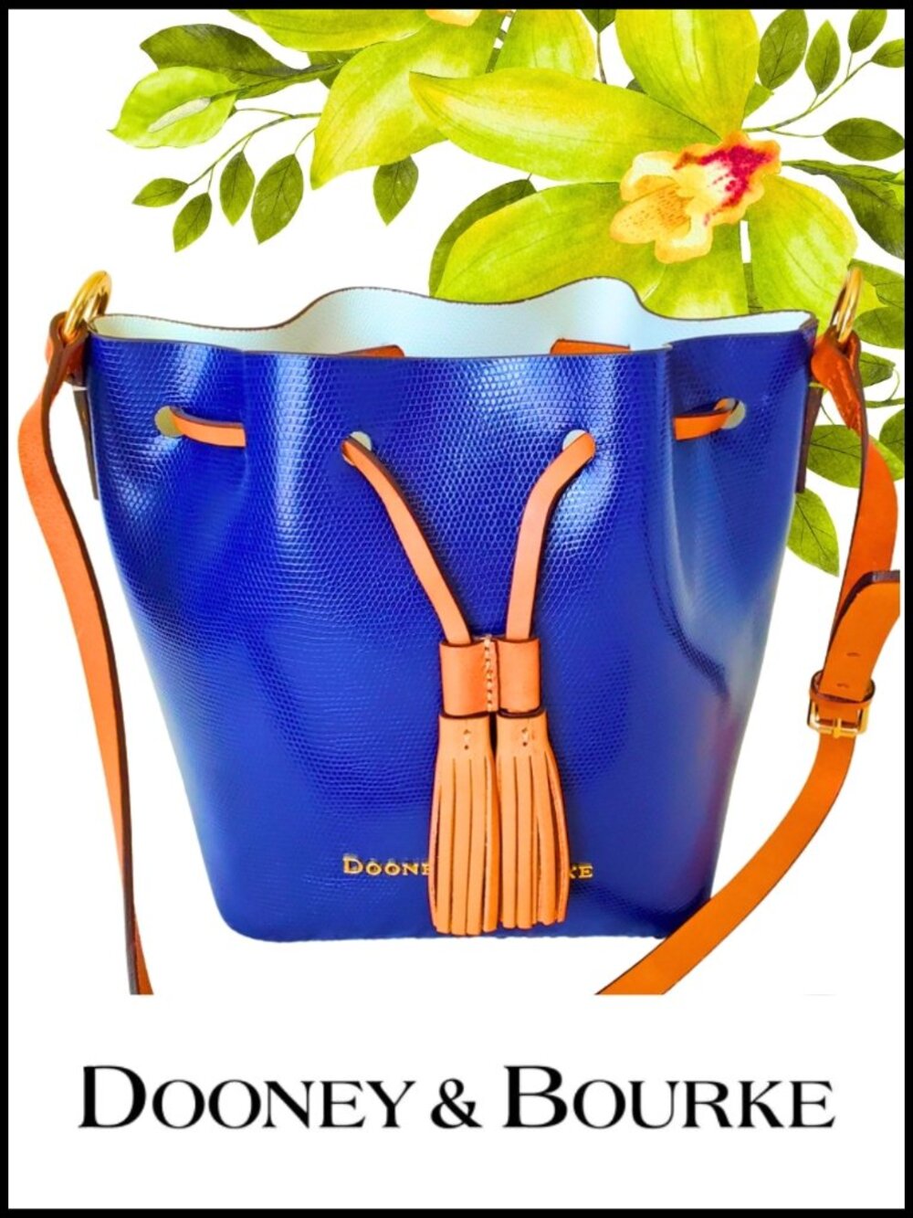 NWOT Dooney & Bourke Leather Drawstring Bucket Bag